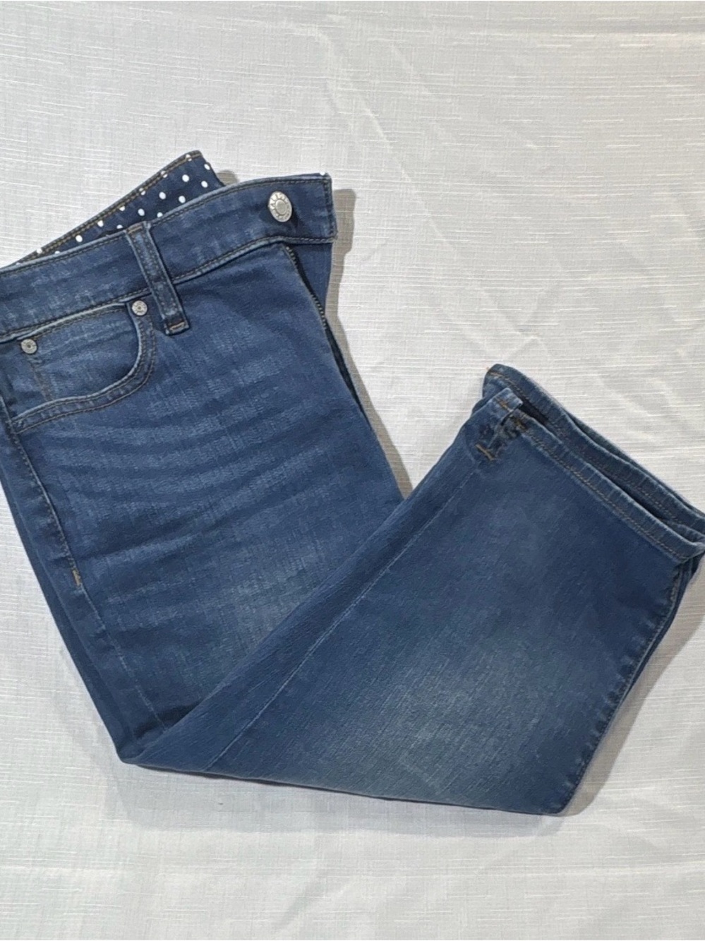 Talbots Straight-Leg Capri Jeans in Medium Blue